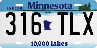 MN license plate 316TLX