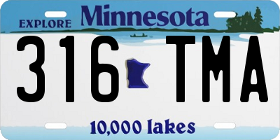 MN license plate 316TMA