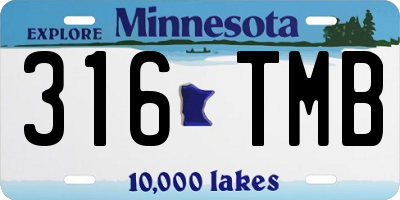 MN license plate 316TMB