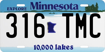 MN license plate 316TMC