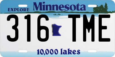 MN license plate 316TME