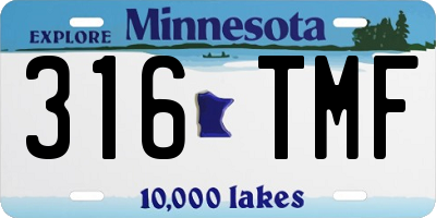 MN license plate 316TMF