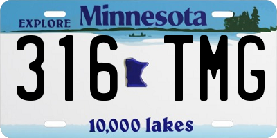 MN license plate 316TMG