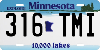 MN license plate 316TMI