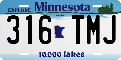 MN license plate 316TMJ