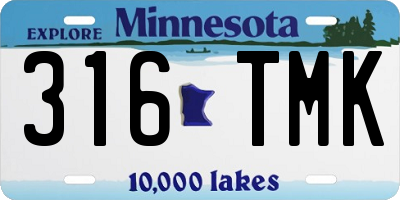 MN license plate 316TMK