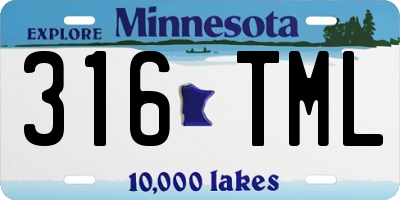 MN license plate 316TML