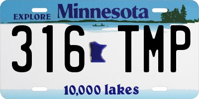 MN license plate 316TMP