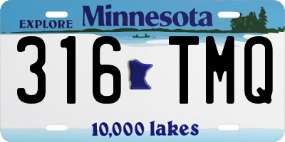 MN license plate 316TMQ