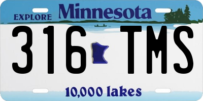 MN license plate 316TMS