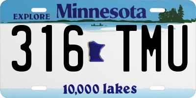 MN license plate 316TMU