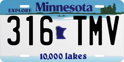 MN license plate 316TMV