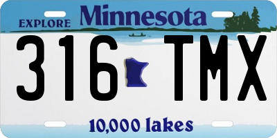 MN license plate 316TMX