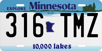 MN license plate 316TMZ