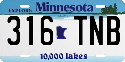 MN license plate 316TNB
