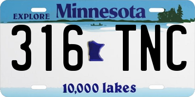 MN license plate 316TNC