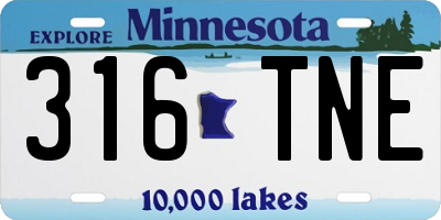 MN license plate 316TNE