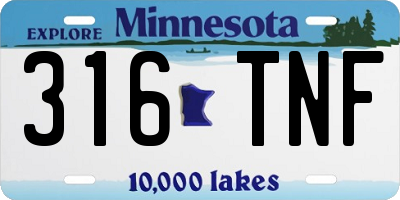MN license plate 316TNF
