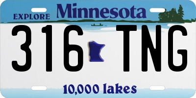 MN license plate 316TNG