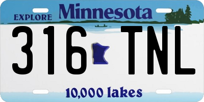 MN license plate 316TNL