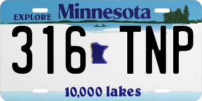 MN license plate 316TNP