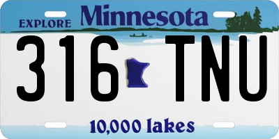MN license plate 316TNU