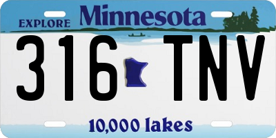 MN license plate 316TNV