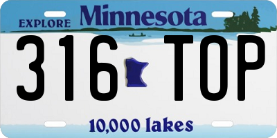 MN license plate 316TOP