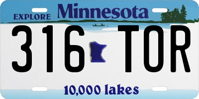 MN license plate 316TOR
