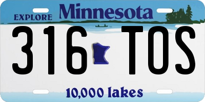 MN license plate 316TOS