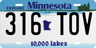 MN license plate 316TOV