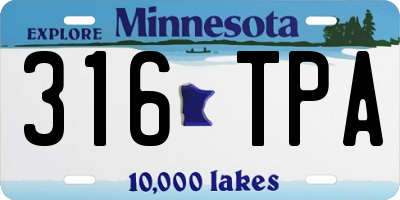 MN license plate 316TPA