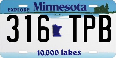 MN license plate 316TPB