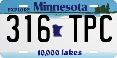 MN license plate 316TPC