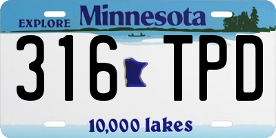 MN license plate 316TPD