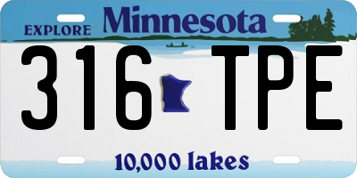 MN license plate 316TPE