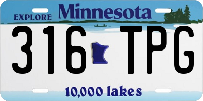 MN license plate 316TPG