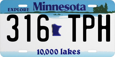 MN license plate 316TPH