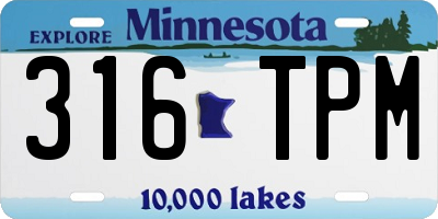 MN license plate 316TPM