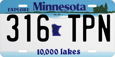 MN license plate 316TPN