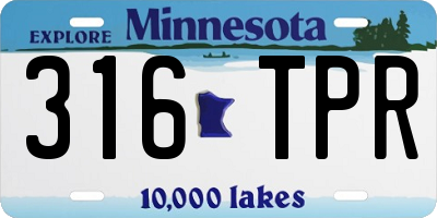 MN license plate 316TPR