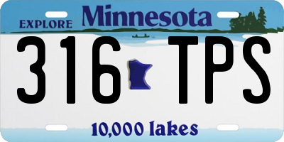 MN license plate 316TPS