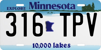 MN license plate 316TPV