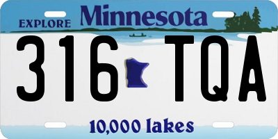 MN license plate 316TQA