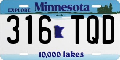MN license plate 316TQD