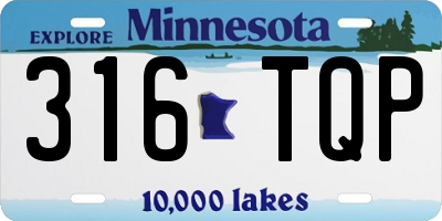 MN license plate 316TQP