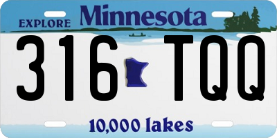 MN license plate 316TQQ