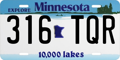MN license plate 316TQR