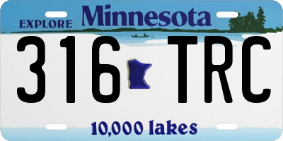 MN license plate 316TRC