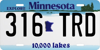 MN license plate 316TRD